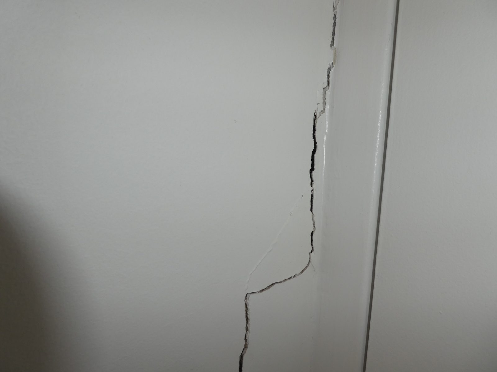 Internal plaster crack stepping away from a wall corner at Morphett Vale