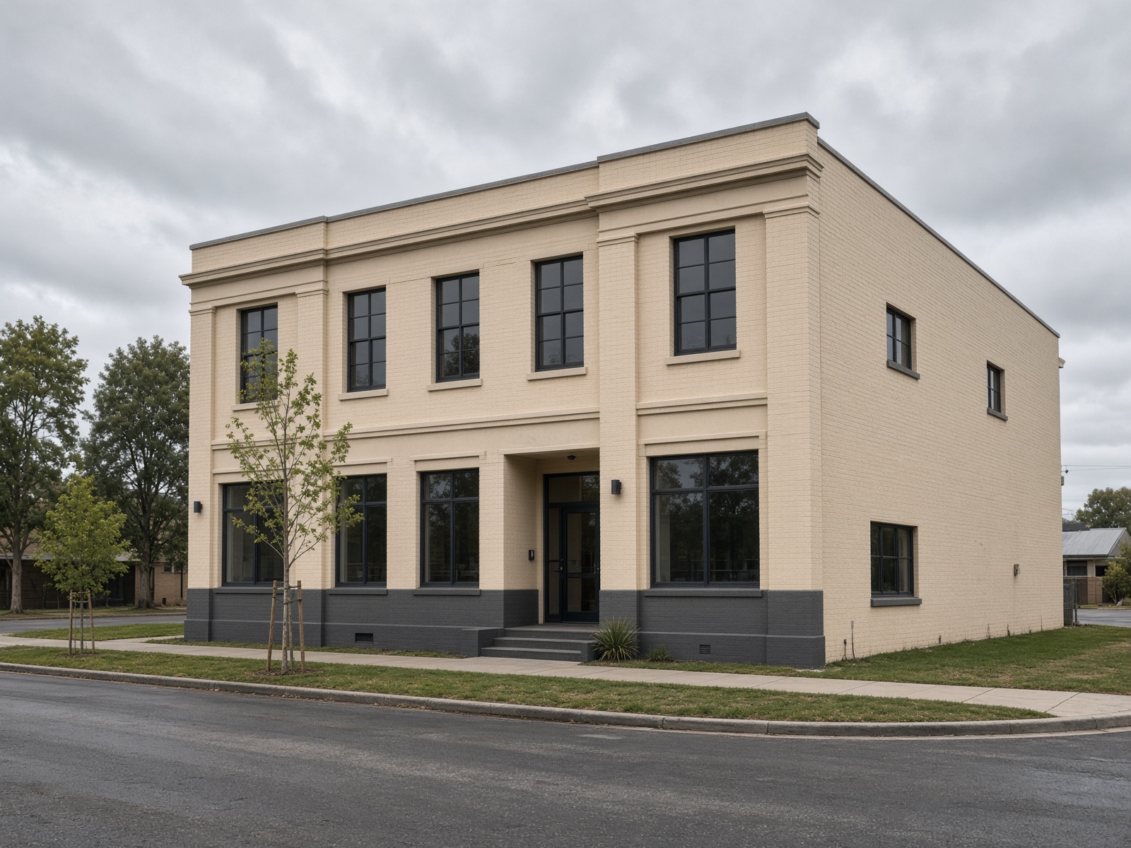 Low-rise commercial brick building in Adelaide